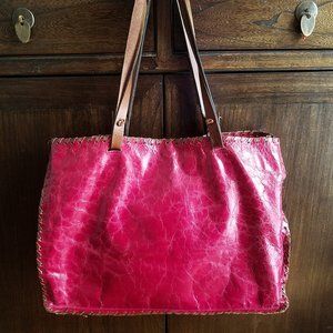CARLA MANCINI Double Handled Leather Tote Bag